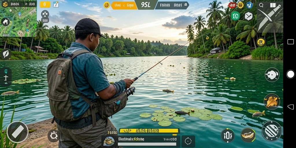 Tangkapan screenshot gameplay <strong>9SL</strong> saat menangkap ikan besar.