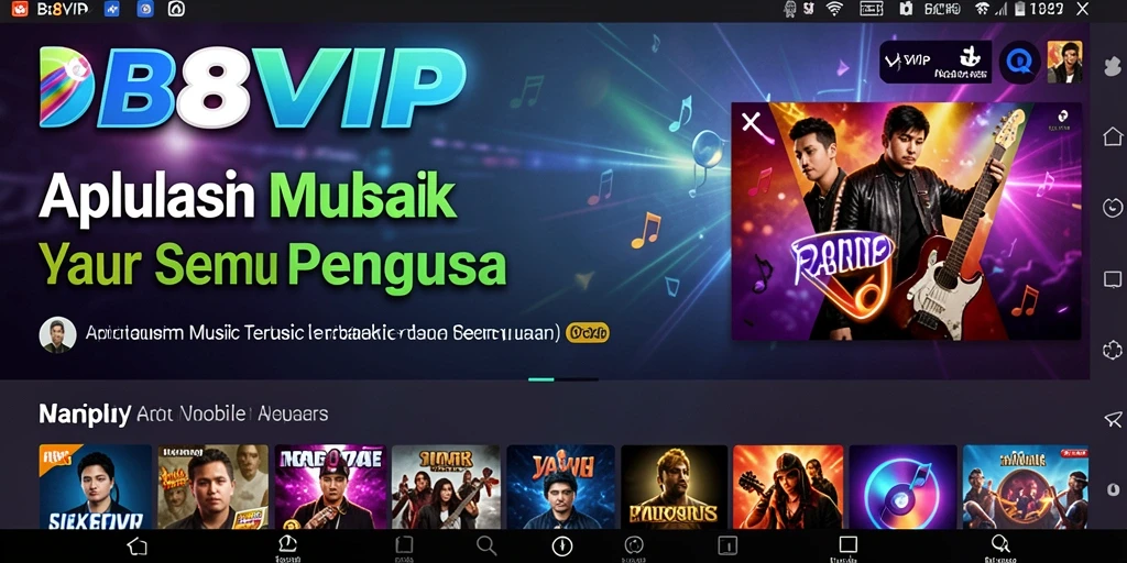 Screenshot B8VIP menampilkan gameplay dengan efek musik yang menarik.