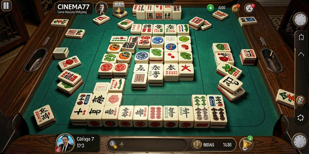 Tampilan gameplay Mahjong yang seru dan menantang di CINEMA77.
