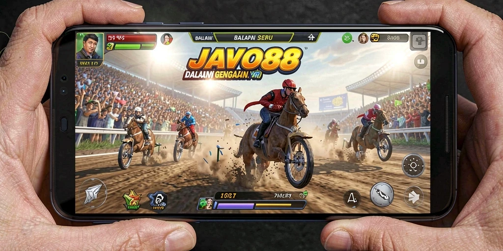 Tampilan gameplay menarik dalam pertandingan Racing JAVO88.