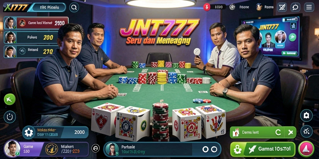 Screenshot utama JNT777 menampilkan gameplay seru permainan Poker.