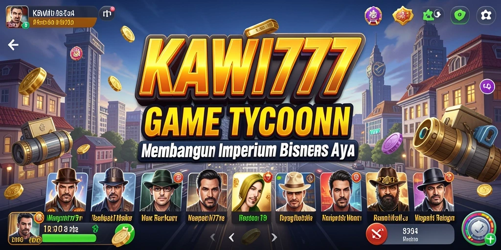 Screenshot pemain sedang mengelola bisnis di KAWI777.