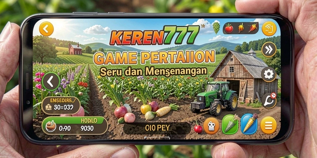 Screenshot gameplay KEREN777 menampilkan aktivitas bertani yang seru dan interaktif.