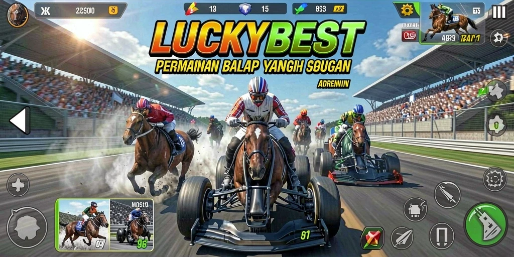 Tampilan gameplay seru dalam balapan LUCKYBEST.