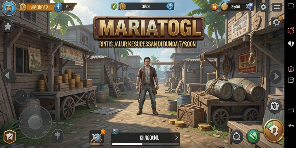 Screenshot gameplay MARIATOGL menampilkan suasana bisnis yang dinamis.