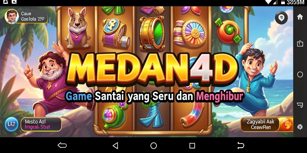 Screenshot gameplay MEDAN4D yang ceria dan penuh warna.