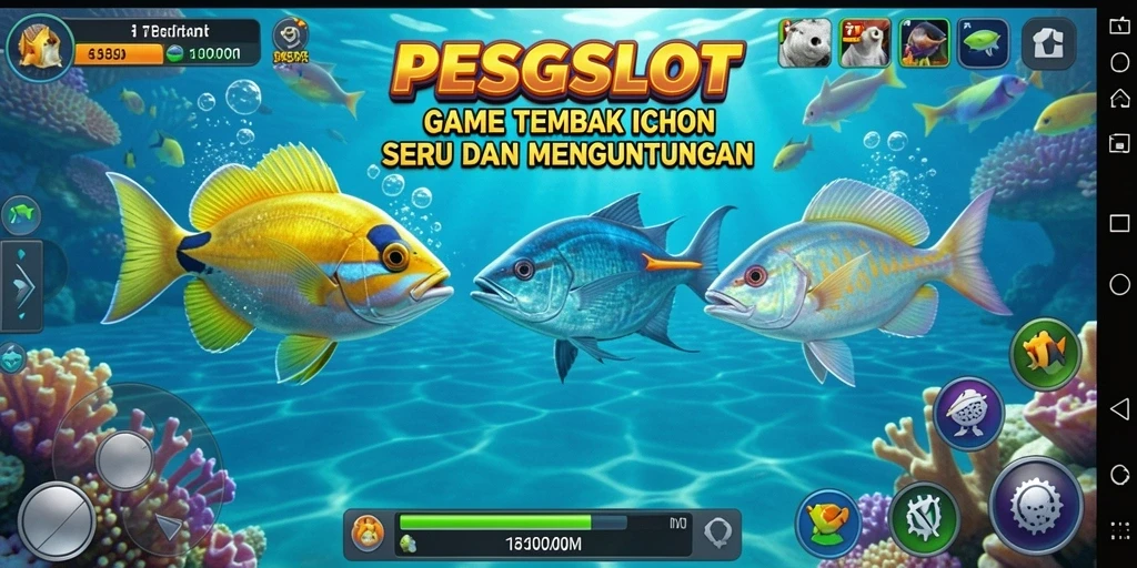 Screenshot utama PESGSLOT menampilkan aksi tembak ikan yang seru dan mengasyikkan.
