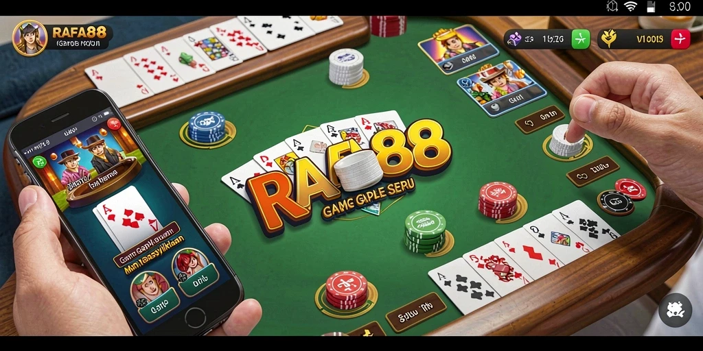 Tampilan gameplay RAFA88 yang menarik dan seru dalam permainan Gaple.