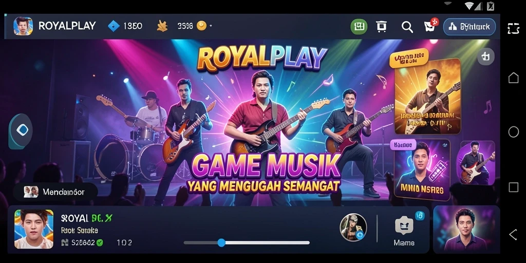 Screenshot gameplay ROYALPLAY yang menampilkan interaksi musik yang seru.