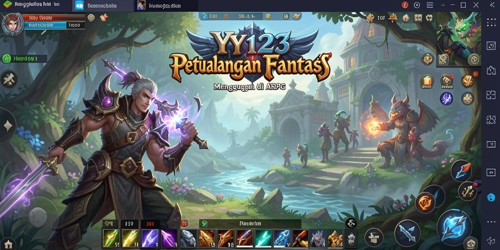 Tampilan aksi seru dalam gameplay ARPG YY123 yang mendebarkan.